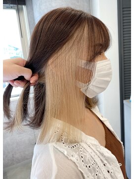 ルーブ トウキョウ(Loob. TOKYO) 【池袋】インナーカラー ハイトーンベージュ ボブ