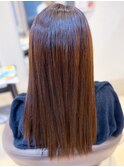 20代30代40代大人可愛い髪質改善カラー艶感ストレートブラウン