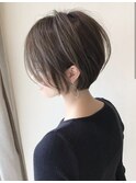 前髪なし小顔ひし形丸み耳掛けショート20代30代40代50代（蘭）