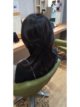 ブロッサム 東中野店 艶感前髪ワンカールサイドバングくびれ丸みヘア美髪大人美人