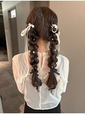 ツイン編みおろし