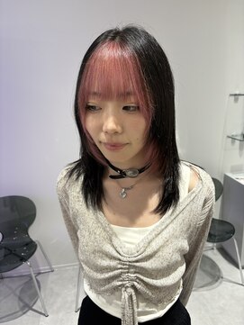 プライズ 成増店(prize) ペールピンクホワイトピンクフェイスフレーミングインナーカラー