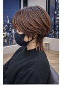 小顔見せくびれミディアム＊大人ウルフ