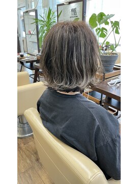 ジッピー ヘアーコレクション 外ハネボブ ハイライトカラー 切りっぱなしボブ