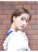 大人可愛い20代30代40代黒髪前下がりショートボブ丸みショート◎