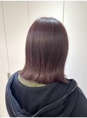 赤み系/ブラウン/外ハネボブ/顔周りカット/小顔