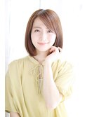 長めの前髪のワンカールボブスタイル