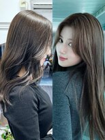 ラレイ ハラジュク(Lalei harajuku)&nbsp;【白石】TWICEサナ赤み消しカラーオリーブベージュ韓国ロング