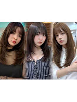 《大人気レイヤーカット》ストレートでもニュアンス感ある黄金比で小顔効果◎[大宮/大宮駅/レイヤーカット]