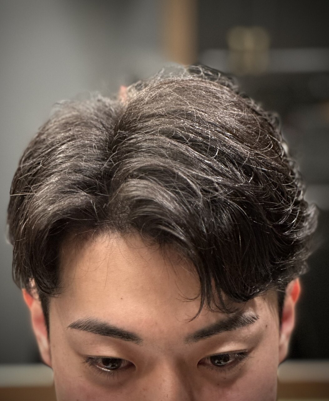 パーマ　3本目 フェザーパーマ メンズパーマ ビジネス 七三 刈り上げ：L244303623