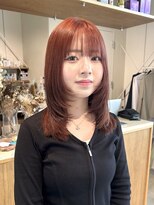 ブリーチカラーチェリーピンクミディアムレイヤー