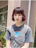 ボブパーマ　暖色カラー　ダブルカラー　ブリーチパーマ