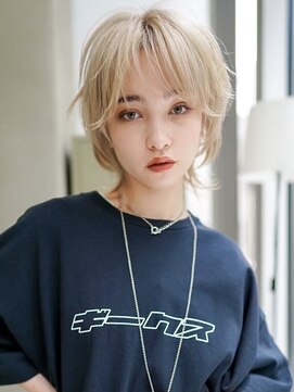 ギークス(GEEKS) 【GEEKS渋谷】初ブリーチ/ホワイトベージュ/ネオウルフ/レイヤー