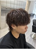 アイロンセット風縦落ちウルフパーマ