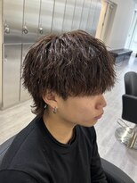 ビカムメンズヘアー 栄店(become men's hair)&nbsp;アイロンセット風縦落ちウルフパーマ