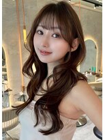 レーヴバイロンド 仙台(Reve by Lond)&nbsp;せレイヤーカットハッシュカットミントベージュまえかみ顔周り