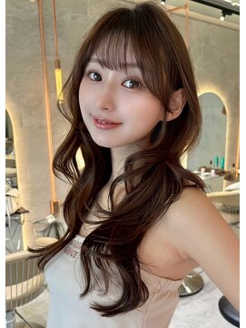 レーヴバイロンド 仙台(Reve by Lond) せレイヤーカットハッシュカットミントベージュまえかみ顔周り