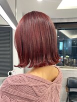 ルーブ トウキョウ(Loob. TOKYO)&nbsp;韓国風チェリーレッド.切りっぱなしボブ【池袋.髪質改善】