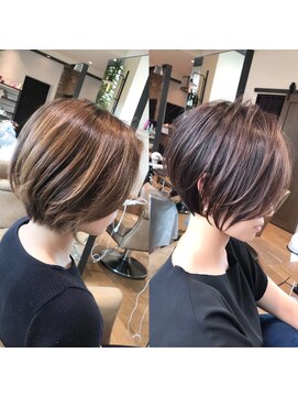 バンプ ギンザ(BUMP GINZA) 《30代40代》白髪ぼかしハイライト×前下がりボブ【イケダ】