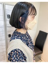 カプア 仙台駅前店(Kapua)&nbsp;ピアスカラー/ケアブリーチ/ネイビーブルー/10代２０代人気◎