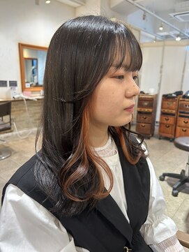 ネオリーブカップ 町田店(Neolive capu) インナーカラー　オレンジ　Neolive capu町田店