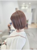 質感にこだわったボブスタイル×ベージュカラー