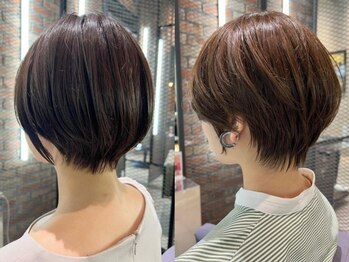 ベイショア(Bay Shore NY)の写真/透け感のある品の良いフォルムはミリ単位で調整♪大人女性が素敵に見えるショートスタイルでリピート多数★