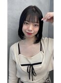 黒髪ボブ　ボブ　韓国ボブ　アイドル前髪　前髪カット