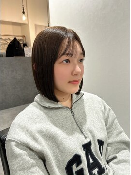 ノア(noah.) ラインが出たボブ/ブリーチなしのミルクティ