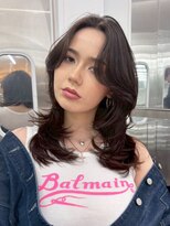 アイティーバイアルバム 藤沢店(IT by ALBUM) 黒髪ミディアム顔周りレイヤー韓国ヘア_F1160