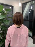 肩上ボブ大人可愛いボブひし形ボブアッシュベージュ