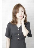 黒髪/グレーベージュ/レイヤーロング/前髪パーマ/銀座