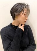 外国人風ショート フェイスフレーミング グレージュ