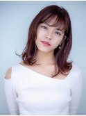 外ハネスリークボブ☆大人かわいいピンクグレージュ　K