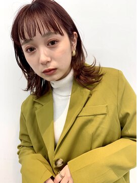 ローウェ 渋谷(Louwe) 小顔/切りっぱなしピンクベージュショート[渋谷/渋谷駅]