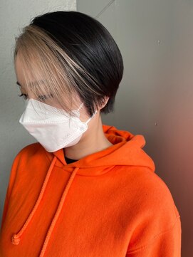 スー 渋谷(suu) 前髪インナーカラーフェイスフレーミングミルクティーベージュ