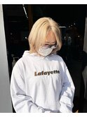 ブロンドヘアー_ハイトーンボブ