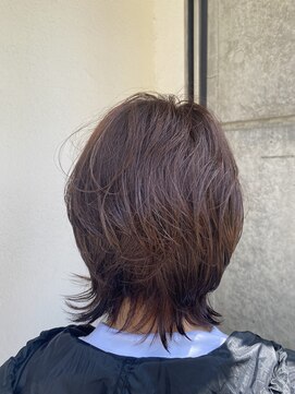 バサ 久米川店(BASSA) ☆大人のミディアムウルフスタイル☆/質感再整カラー