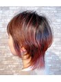 クマプラス(KUMA+) ネオウルフカットに赤みのあるカラーで他と差をつけたスタイルに