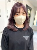 ダブルカラーピンクベージュベージュカラーケアブリーチレイヤー