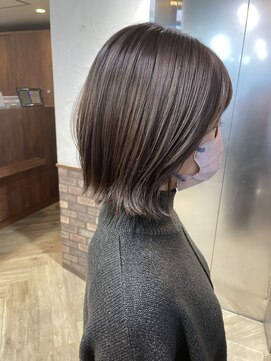 シュリット(schritt) 外ハネボブ透明感ラベンダーベージュ　小顔ヘア渋谷mutsuki