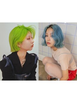 ケアブリーチを使って、傷ませないダメージレスな艶カラーを叶える◎こだわりの配合でお洒落カラーに♪