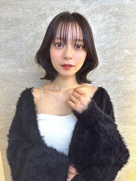 ロンドガーネット 池袋(Lond garnet) イメチェン外ハネボブ美髪ワイドバングミディアム縮毛矯正ボブ