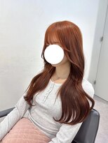 ユーフォリア 渋谷グランデ(Euphoria SHIBUYA GRANDE)&nbsp;オレンジブラウン ブリーチなしダブルカラー くびれ巻き