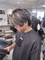 メンズサロン キング 梅田店(Men’s salon K!ng)&nbsp;韓国マッシュセンターパートツーブロックメンズハイライトウルフ