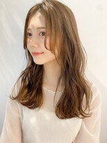 パザパ 成沢店(pa.za.pa.)&nbsp;コーラルベージュ/韓国風巻き髪ロング/顔回りレイヤー/30代40代