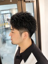 コア(CO:A) ツイストパーマ 刈り上げマッシュ無造作ツーブロック眉毛メンズ