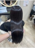 暗髪カラー 艶髪ストレート 平塚
