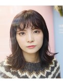 大人可愛い柔らかナチュラルボブミディ*小顔 THREE 中野隼人