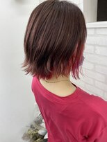 ホワイト(WHITE HAIR@NICOLA)&nbsp;インナーカラー×ビビットピンク